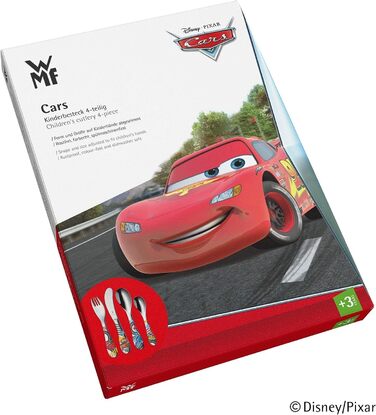 Набір дитячого посуду Disney Cars 2 від WMF: нержавіюча сталь, 4 предмети, від 3 років, Cromargan, придатний для миття в посудомийній машині