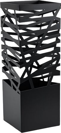 Dönges Maxi Metal Umbrella Stand with Drip Tray & Hooks - Space-Saving, Elegant Black - Ideal for Entryway & Foyer Decoration