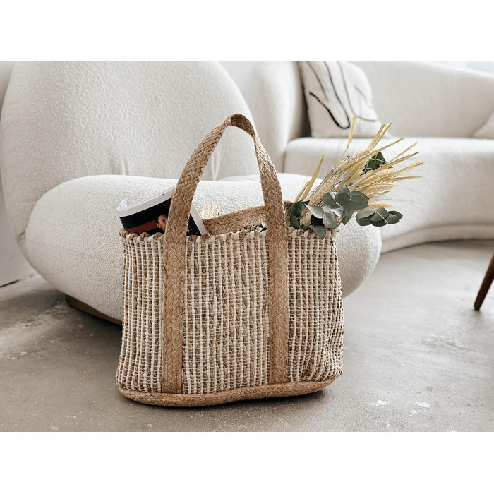 Decorasian Jute Shopping Bag – Jute Bag – Shopping Bag in Boho Style – Ibiza Bag