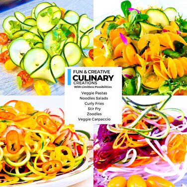 Спіральний овочевий ніж 3-х лезовий, для приготування Zoodles, з антиковзким покриттям. Розміри: 22.5 x 9 x 12.5 см