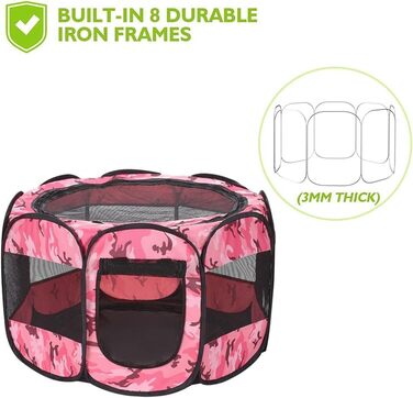 Клітка-манеж для собак та котів XianghuangTechnology, м'який матеріал, портативна, складана, 80 x 58 см (Камуфляж)