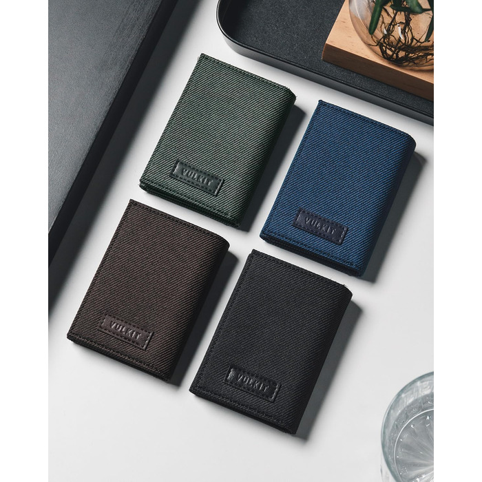 VULKIT Wallet for Men Small RFID Protection Card Holder Cash Wallet Trifold Cardholder Minimalist Card Case with Coin Pocket, Black