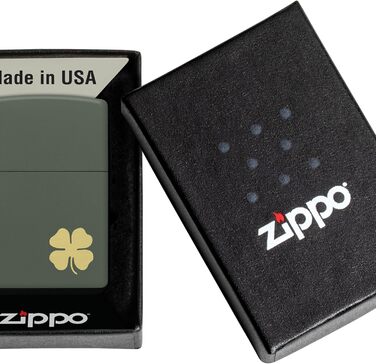 Запальничка Zippo Зелена, Чотирилистник, Матова, Кишенькова