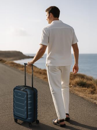 Набір валіз SMARTBOX Hartschalen 3 шт. | Розширювані, з TSA-замком, з відділом для ноутбука | Navy (S, 55 см)