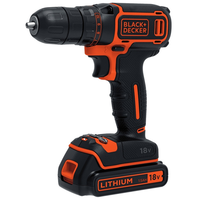 Дриль-шурупокрут 18V BLACK+DECKER BDCDC18B + 2 акумулятори + зарядний пристрій