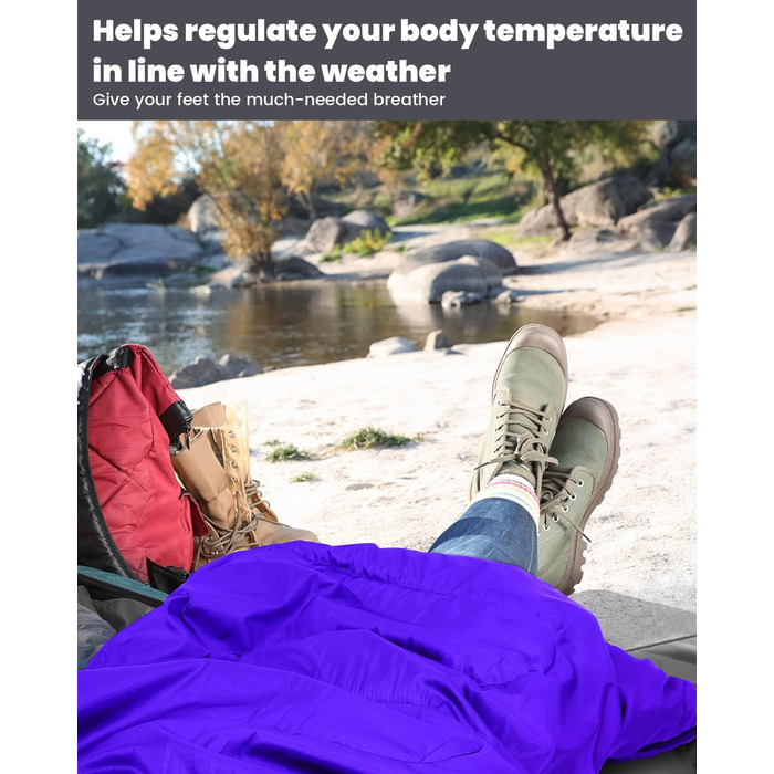 Спальний мішок Outdoor Sportneer для дорослих та дітей - легкий, портативний, для кемпінгу, походів, рюкзаків, 220x75см, фіолетовий