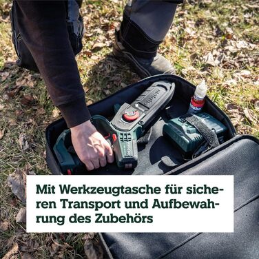 Акумуляторна сукова пила Metabo MS 18 LTX 15 (18V) для обрізки дерев, шина 15 см, з АКБ 2Аг та зарядним пристроєм
