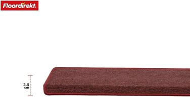 Килимок для сходів Floordirekt 15 шт., 65x23 см, напівкруглий/прямокутний, бордовий (самоклеючий)