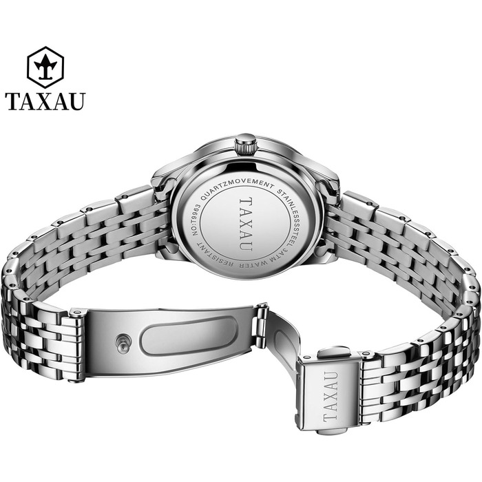 Жіночий годинник з арабськими цифрами, маленьке циферблат, Easy Read, з датою, з нержавіючої сталі, водонепроникний, сріблястий браслет, чорний циферблат (L8863G)