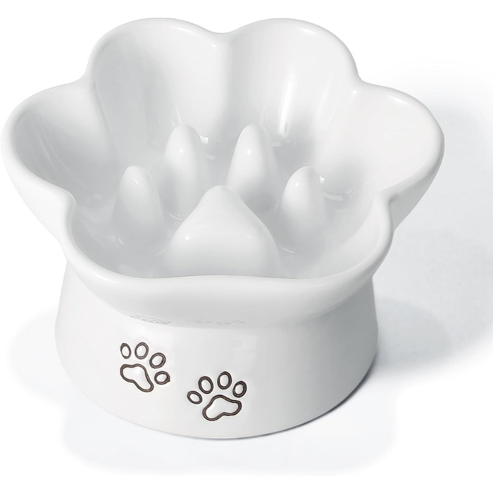 Миска для собак та котів Kaiikais Slow Feeder, 240 мл, кераміка, піднята, для повільного годування