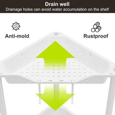 Набір з 4 кутових поличок для душу Orimade, нержавіюча сталь, чорний