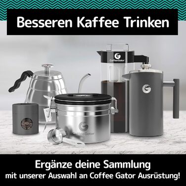 Френч-прес Coffee Gator 1 літр з термокружкою, з нержавіючої сталі, для дому, офісу, кемпінгу (Помаранчевий)