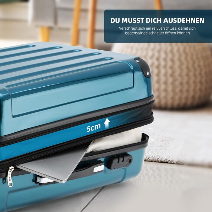 Набір валіз Beibye 3шт, жорсткий корпус, тревел-набір, ролер, для подорожей (світло-зелений)