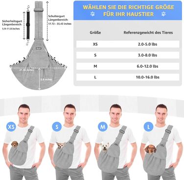 Сумка-переноска для собак SlowTon, сіра, для собак вагою 2,7-5,4 кг