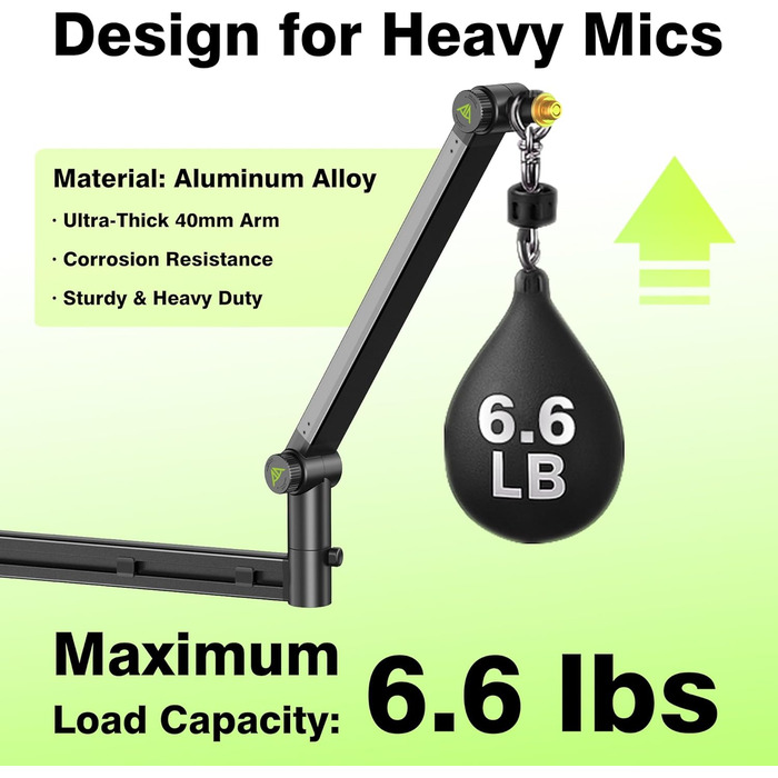 Мікрофонний кріплення на тримачі Arm (до 3 кг) - сумісний зі Shure SM7B, MV7 та ін.