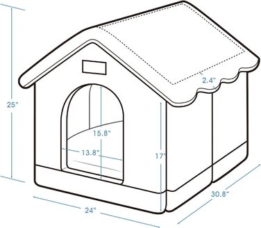Будка для собак Jiupety, 2XL, тепла затишна печера-ліжко для собак та котів, сіра, розмір XXL