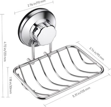 Кріплення для душу iPEGTOP з вакуумним присоском: міцний тримач з нержавіючої сталі для ванної та кухні, з мильницею