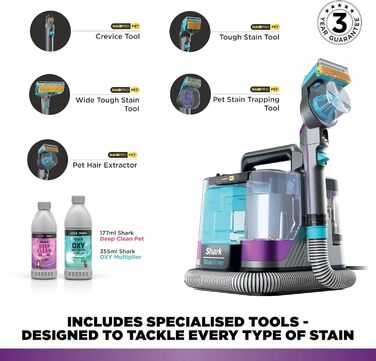 Пылесос Shark StainStriker HairPro для видалення шерсті та плям, 450 Вт, антизасорна система, видаляє стійкі забруднення та запахи