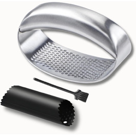 Прес для часнику CLOVE з подрібнювачем та скребком, нержавіюча сталь 18/10, ручна, для кухні