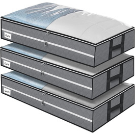 Органайзер для зберігання під ліжком GARPROVM 96L (3 шт.) - 104x50x18 см, для постільної білизни, ковдр, одягу