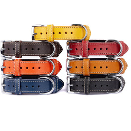 Нашийник для собак з м'якої шкіри, міцний та довговічний. Підходить для собак малих, середніх та великих порід. Колір: блакитний. Розмір: 28-36 см