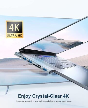 Док-станція USB C для MacBook та Windows, 3 монітори, Ethernet, 2 HDMI, VGA, PD3.0, SD/TF, 4 USB порти (UCN3317)