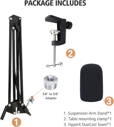 Кріплення-гойдалка HyperX DuoCast - мікрофонний важіль HyperX сумісний з DuoCast, з захистом мікрофона, покращує якість звуку, для DuoCast від SUNMON HyperX