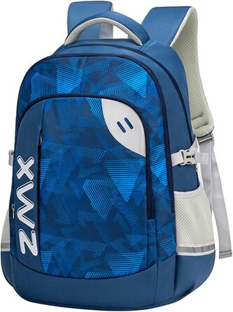 Шкільний рюкзак для підлітків 46L, рюкзак для школи, гімназії, старшої школи з нагрудною стрічкою, світловідбиваючими елементами, відділенням для 17.3' ноутбука, міцний, повсякденний (Блакитний)