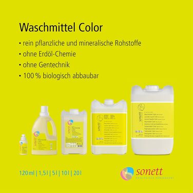Екологічний рідкий засіб для прання кольорових речей Sonett Color Mint & Lemon, 10 л