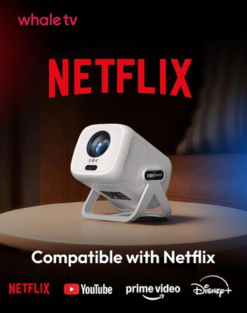 Портативний проєктор N5 1080P з WiFi та Bluetooth, сумісний з Netflix, обертовий на 135°, автоматична корекція трапецеїдальних спотворень, фільтр від пилу