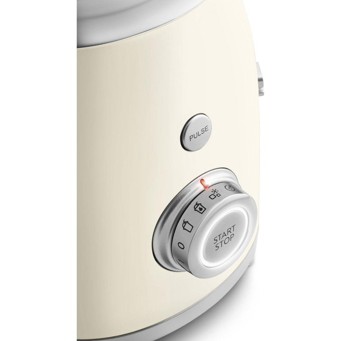 SMEG, BLF03CREU, 1.5 L Stand Mixer, 4 Speed Settings, 4 Automatic Programs, Detachable Double Blade, Transparent Lid Opening with Measuring Cap, Non-Slip Base, 800W, Cream