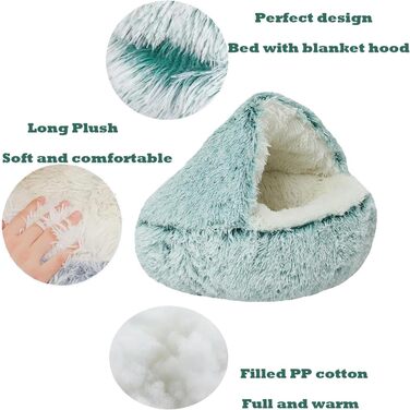 М'яке ліжко для собак та котів у формі мушлі, 70x70 см, зелене. Тепле, зручне, миється. Ліжко для домашніх тварин, собаче ліжко, котяче ліжко, плюшевий кошик для сну в приміщенні