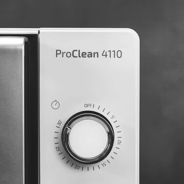 Мікрохвильова піч Cecotec ProClean 4110 з грилем, 23 л, 700W, ProClean, 3D Wave, білий кришталевий дисплей