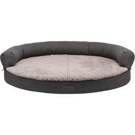 Ортопедичний лежак для собак TRIXIE 'Vital Sofa Bendson', овальний, 100 x 80 см, темно-сірий/світло-сірий