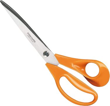 Ножиці для тканини Fiskars 25 см для правші, нержавіюча сталь, помаранчеві, багатофункціональні ножиці з роз’ємними лезами, з чохлом, 23 см, чорні/помаранчеві