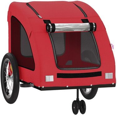 Фургон для собак VidaXL - червоний, 30 кг, Oxford-Gewebe, з прапором та відбивачами