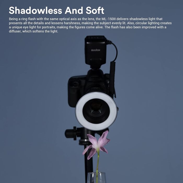 Godox ML-150 II – кільцева світлодіодна лампа для макрозйомки