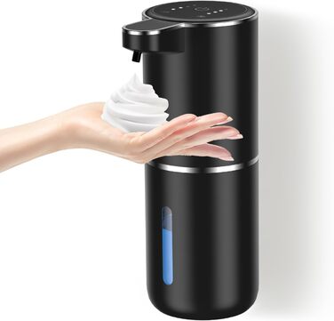 Автоматичний диспенсер для мила Dalugo USB-C, електричний сенсорний дозатор мила з регулюванням 4 рівнів, для кухні та ванної кімнати (білий, чорний, пінистий)