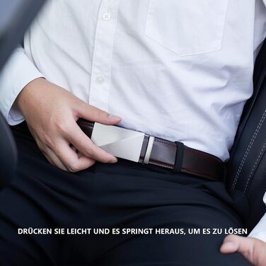 Чоловічий шкіряний ремінь LAKIDAY з автоматичною застібкою, 35 мм, чорний, регульований, 125 см