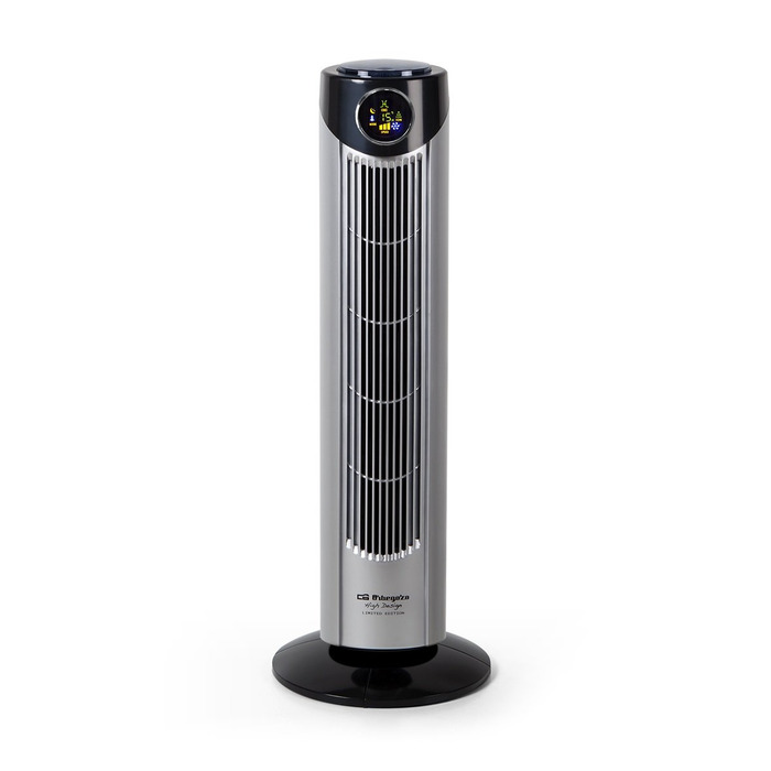 Турбовентилятор Orbegozo TWM 1015 з пульта дистанційного керування, 3 режими, LED дисплей, таймер, 3 швидкості, тихий, поворот 80°, 45W, сірий/чорний (89 см.)