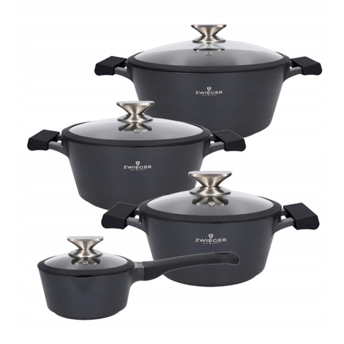 Набір алюмінієвих каструль Zwieger Black Stone, 14 предметів