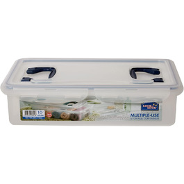 LocknLock PP CLASSIC Storage Box with Lid and Handles | 361 x 274 x 212 mm | 100% Airtight | Semi-Transparent Storage Container | Storage Container with Lid for Household Items (10 L)
