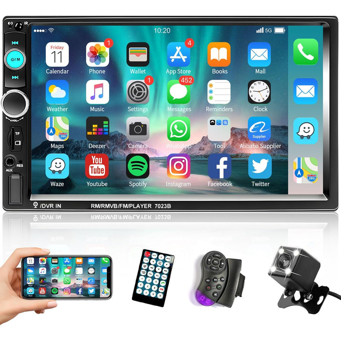Podofo 2DIN автомагнітола з Bluetooth, 7
