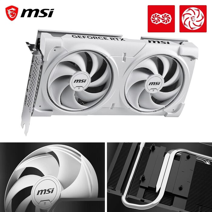 Відеокарта MSI GeForce RTX 5060 Ti VENTUS 2X OC WHITE 8GB GDDR7, PCIe 5.0