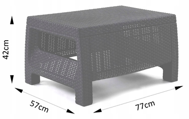 Прямокутний пластиковий стіл Allibert, 77 x 57 x 42 см