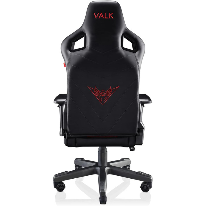 Ігровий крісло VALK Gaia з підлокітниками 4D, газовою амортизатором класу 4, регульованою спинкою 160º та штучною шкірою (Червоний)