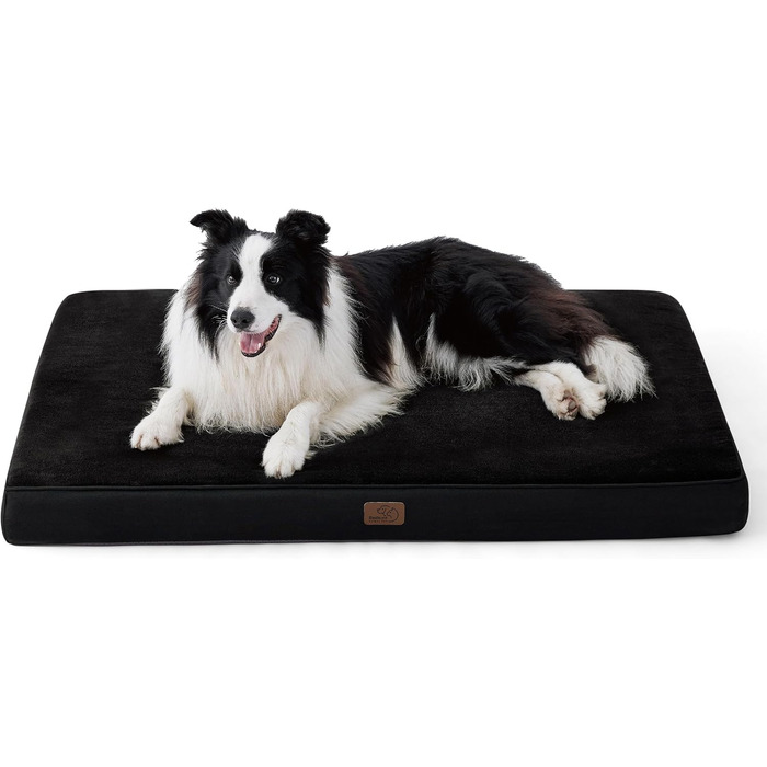 BEDSURE Orthopedic Dog Bed - Large Dogs - 89x56x8cm Washable Dog Bed with 2 in 1 Memory Foam, Cozy Dog Mat Dog Mattress, (L 89 x W 56 x H 8 cm, Black)