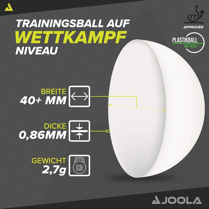 JOOLA Magic Abs 40+ Table Tennis Balls - Unisex Adult White