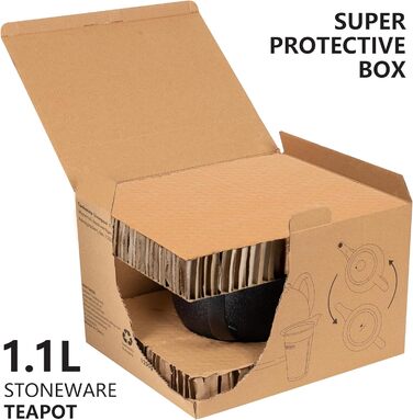 Керамічний чайник Urban Lifestyle LIVERPOOL з ситечком із нержавіючої сталі, 1,1 л, чорний матовий