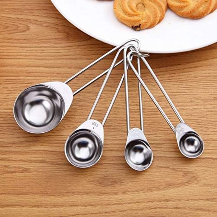 Stainless steel measuring cups, kitchen scale, measuring spoons, baking scoop, cooking utensils, teaspoons, sugar, coffee, measuring tool set, accurate measurement